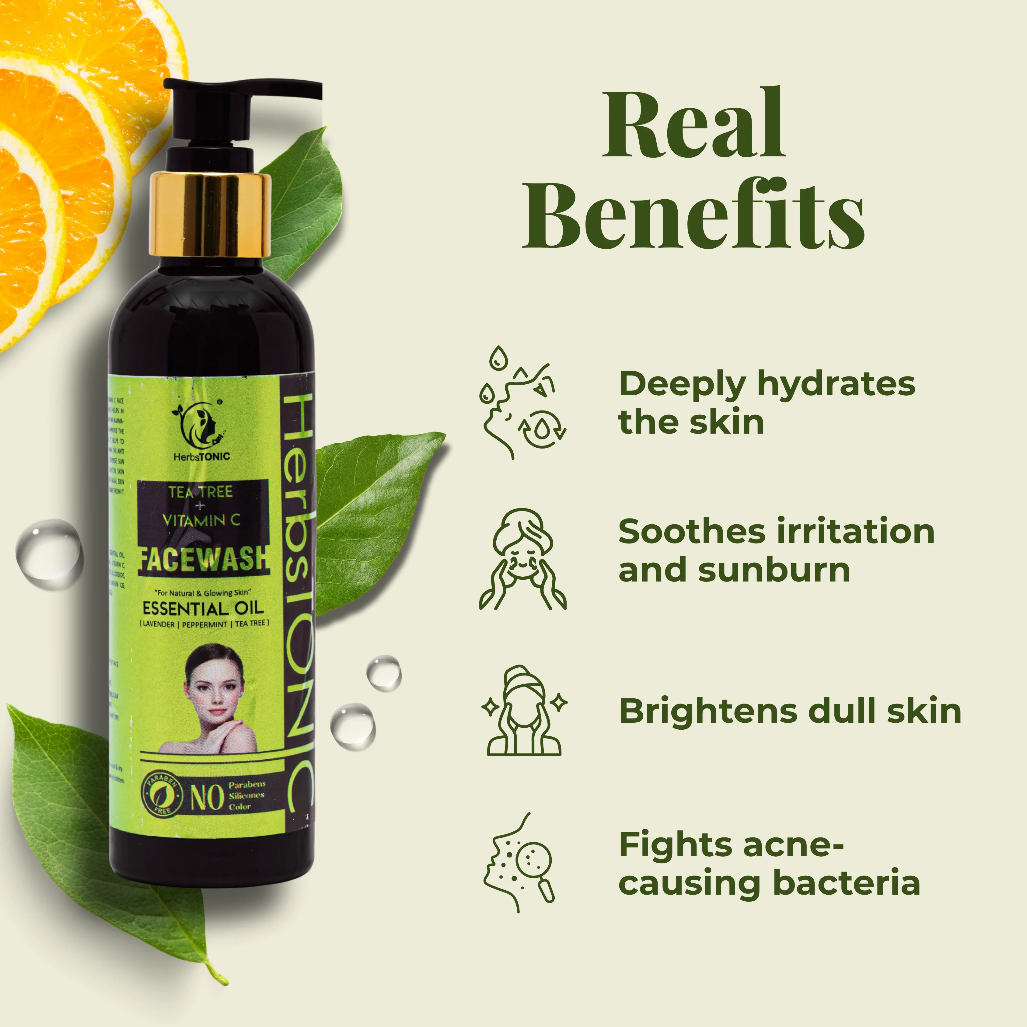 Herbstonic Tea Tree & Vitamin C Facewash