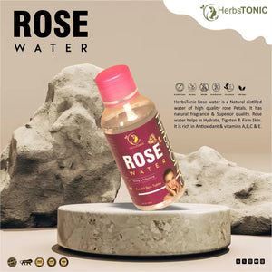 this image shows an natural beauty product rose water by herbal skincare brand herbstonic.