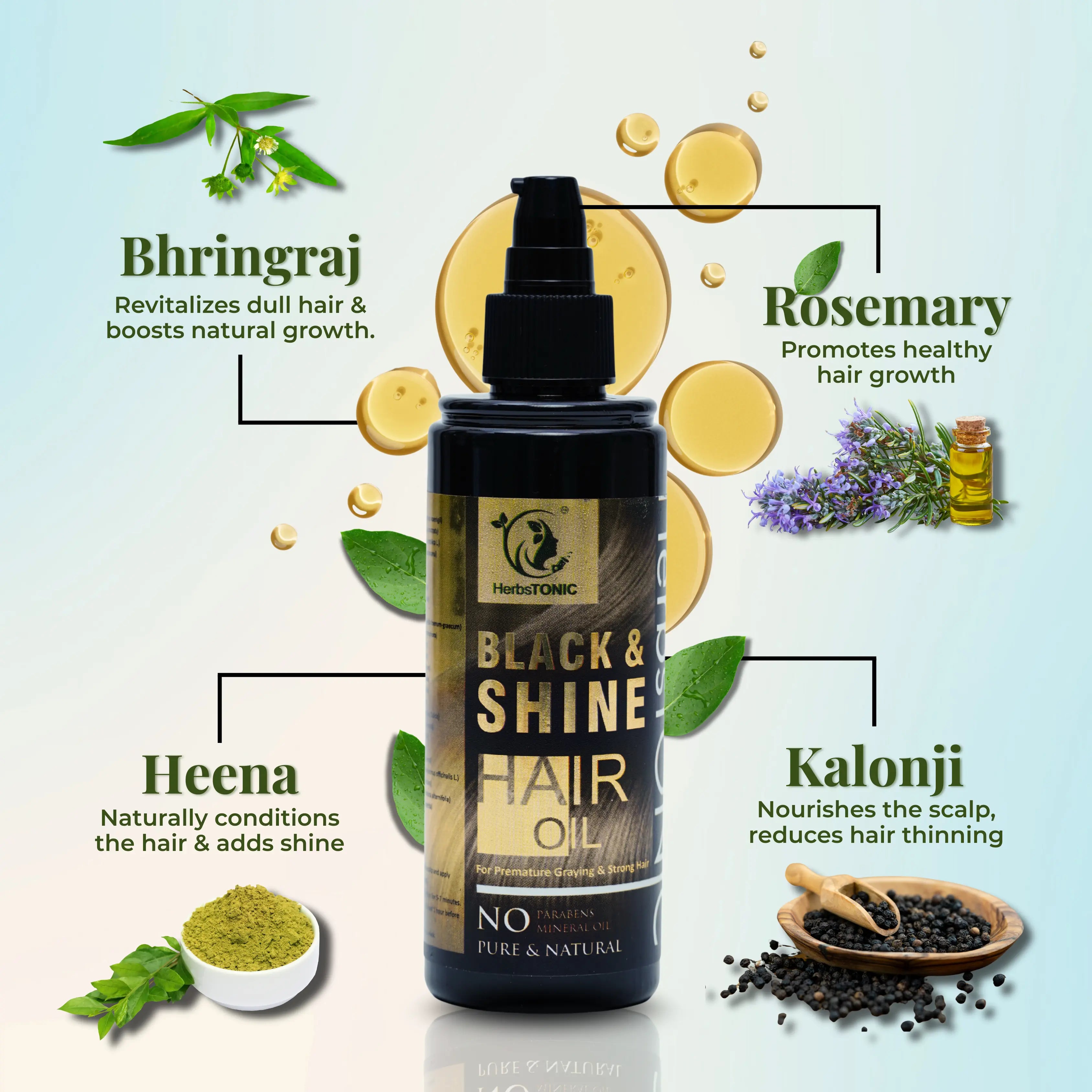 Herbstonic Hair Oil for Black Hair(200ml)