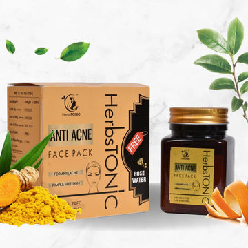 Anti acne face pack by herbstonic for anti acne, pimple free skin. Natural skincare solution.