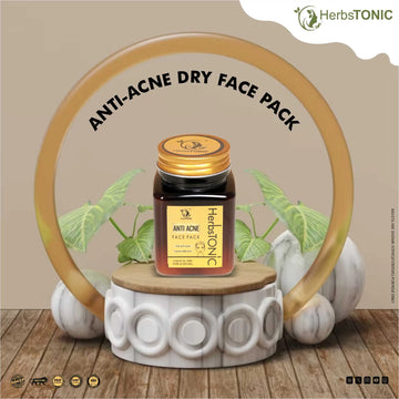 Herbstonic anti acne dry face pack for clear skin. chemical free skincare.