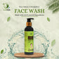 In this image, Organic skin care product, tea tree and vitamin C face wash by natural beauty brand Herbstonic