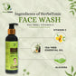 In this image, ingredients of herbstonic tea tree face wash are shown. A natural personal care product.