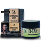 A image in which combo of D-tan face pack and pack of 3 charcoal soap by Herbstonic, a natural skincare brand.