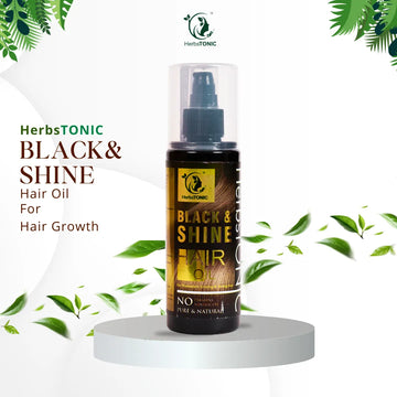 Herbstonic black and shine herbal hair oil for natural hair growth. It is completely pure and natural. 