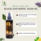 Image explains how to use our Herbstonic Herbal hair oil, black and shine hair oil for natural growth.