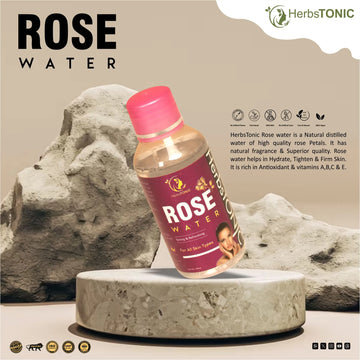 this image shows an natural beauty product rose water by herbal skincare brand herbstonic.