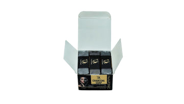 Image showing box with pack of 3 charcoal soaps by herbstonic skin care products.