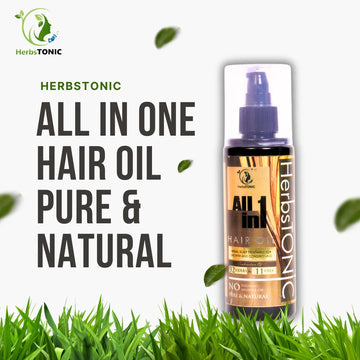 Herbstonic All in 1 pure and natural hair oil for herbal hair care treatment for healthy hair.